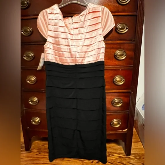 Pink and Black Cocktail Dress - Picture 2 of 4